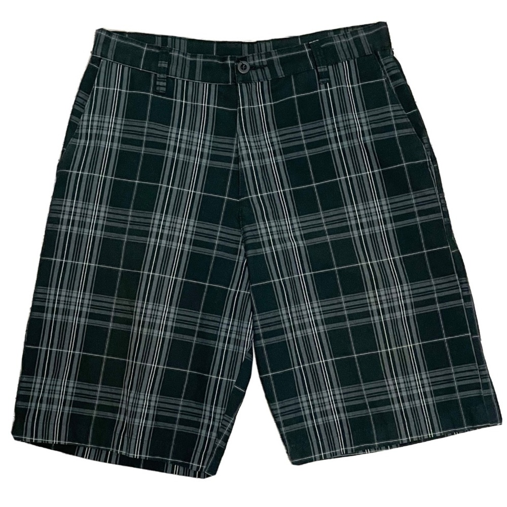 Burnside Plaid Flat Front Shorts 10.5 Inseam